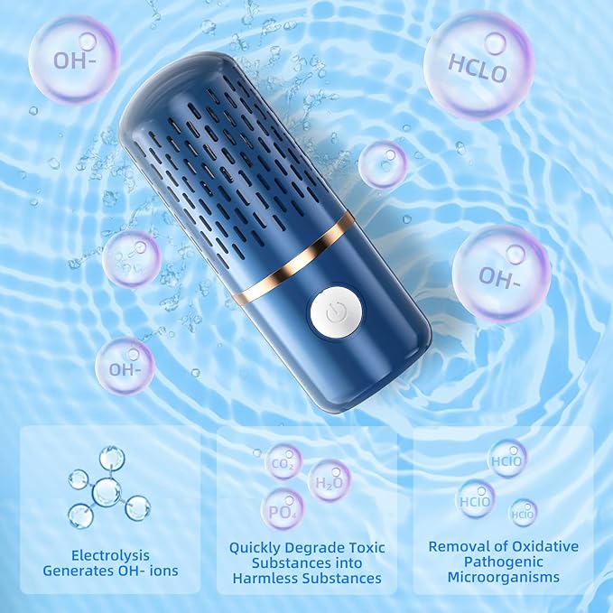 Fruit and Vegetable Cleaning Machine, Fruit and Vegetable Cleaner, USB Wireless Food Purifier, Cleaner Device for Washing Fruits, Vegetables, Rice, Meat and Tableware (Blue), Medium