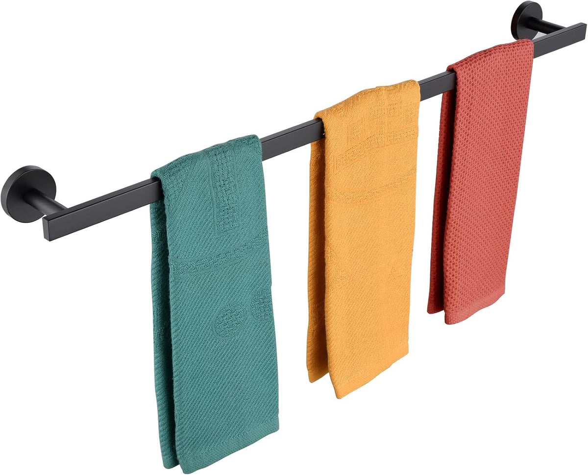 36 Inch Bathroom Towel Bar Bath Towel Rack Kitchen Towel Holder Long Towel Rails Wall Mounted SUS304 Stainless Steel Matte Black AN4001MB-L36