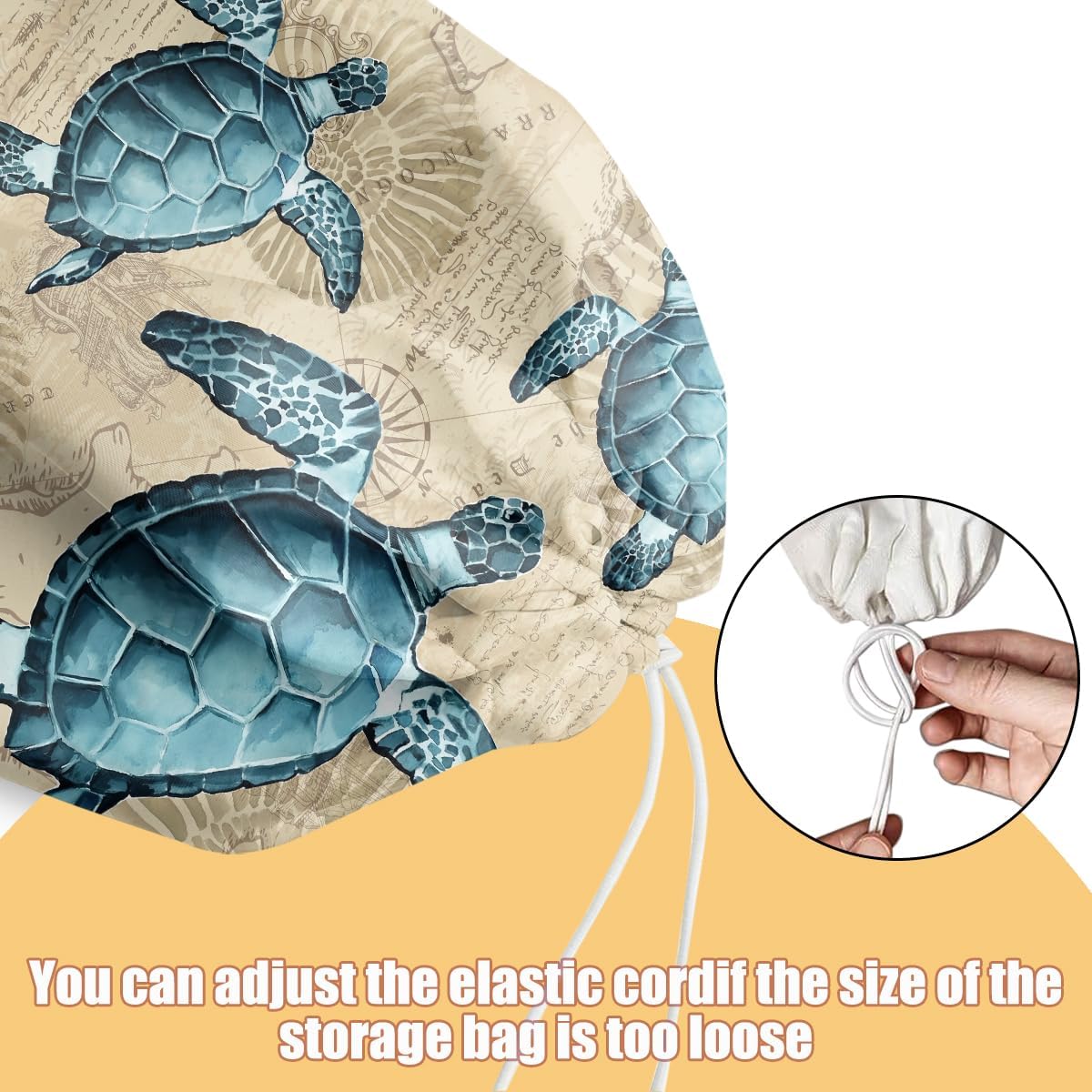 Sea Turtle Plastic Bag Holder, Wall Mount Grocery Bag Holder, Plastic Storage bag, Pull Rope Free Adjustment, Plastic Bag Holders for Grocery Bags, Plastic Bag Dispenser for Home Kitchen