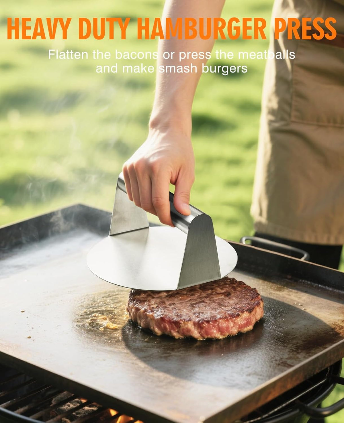 homenote Griddle Accessories for Blackstone, Commercial Grade 12 Inch Heavy Duty Melting Dome with Round Stainless Steel Smash Burger Press Perfect for Flat Top Hibachi Grill Outdoor Indoor