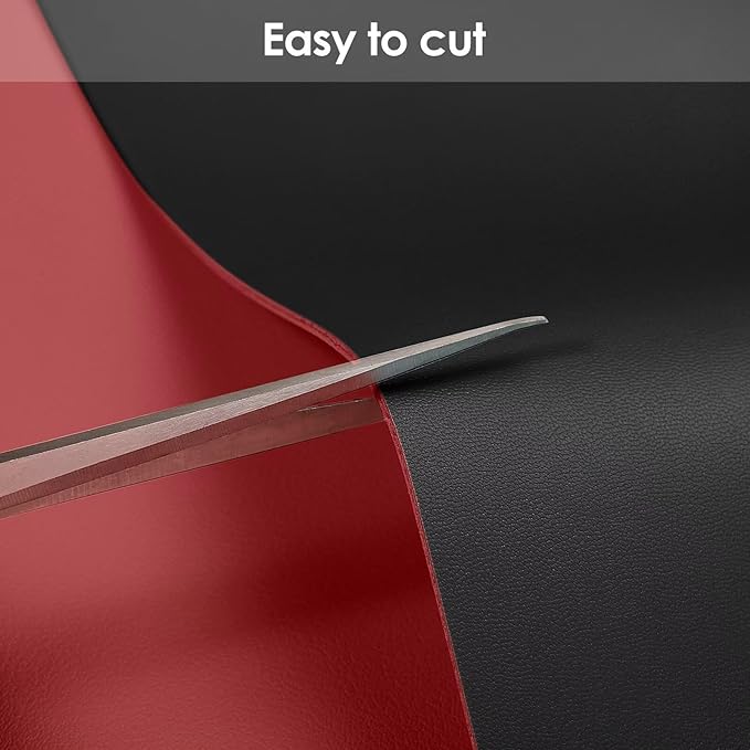 Leather Table Pad,1.8mm Thick,40x84 Inch,Dining Table Pad,Table Pads for Dining Room Table Rectangular,Table Protector for Dining Room Table,Dining Table Cover(Black+Wine Red,40x84)