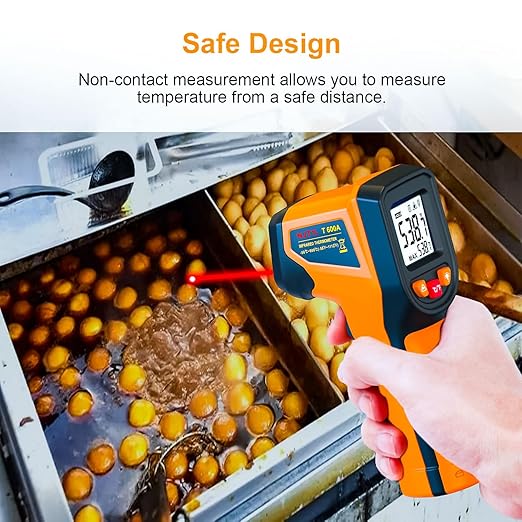 Upgraded Digital Infrared Thermometer Gun -58°F~1112°F, Handheld Non Contact Heat Laser Temperature Gun, IR Thermometer Temp Gun with Adjustable Emissivity for Cooking/BBQ/Fridge/Engine(Not for Human)