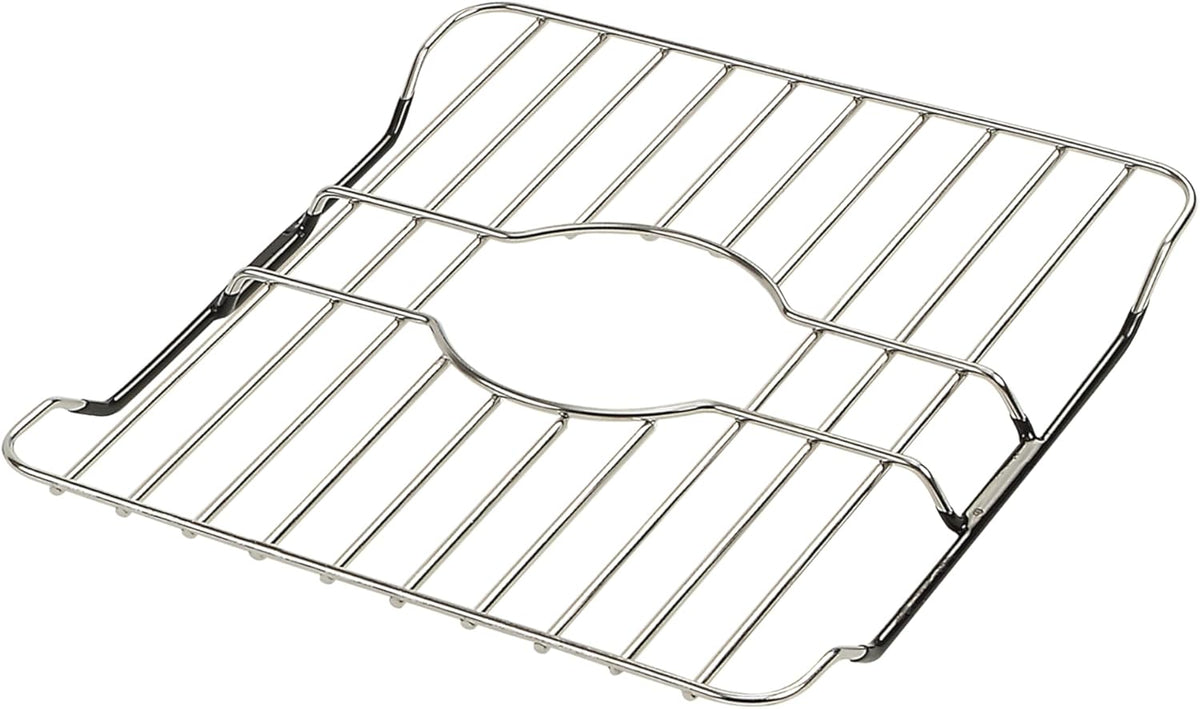 SunnyPoint 304 Stainless Steel Sink Protector Rack – Rust-Resistant Grid for Kitchen Sink Bottom, Scratch Prevention, Drainage Support – Fits Sinks 10.75" x 12.4", Center Drain Hole Required