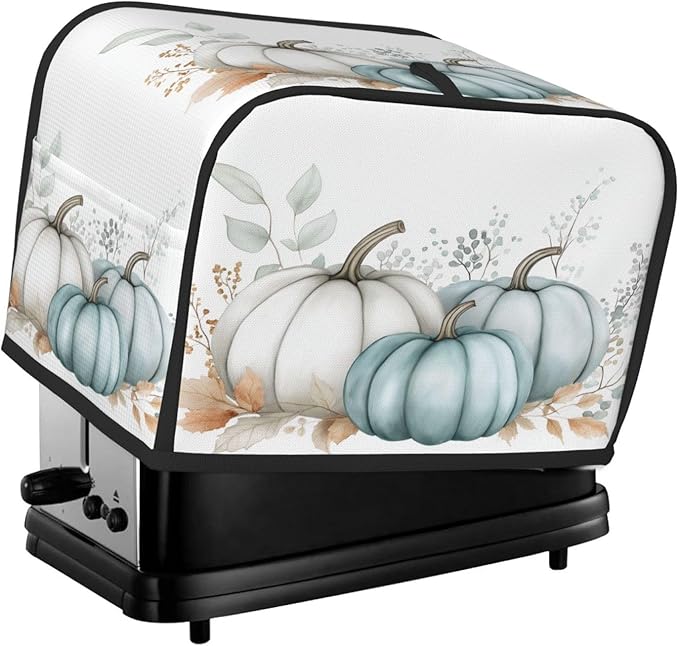 Toaster Cover 2 Slice Pastel Pumpkin Thanksgiving Leaf Kitchen Small Appliance Covers with Pockets Dust and Fingerprint Protection