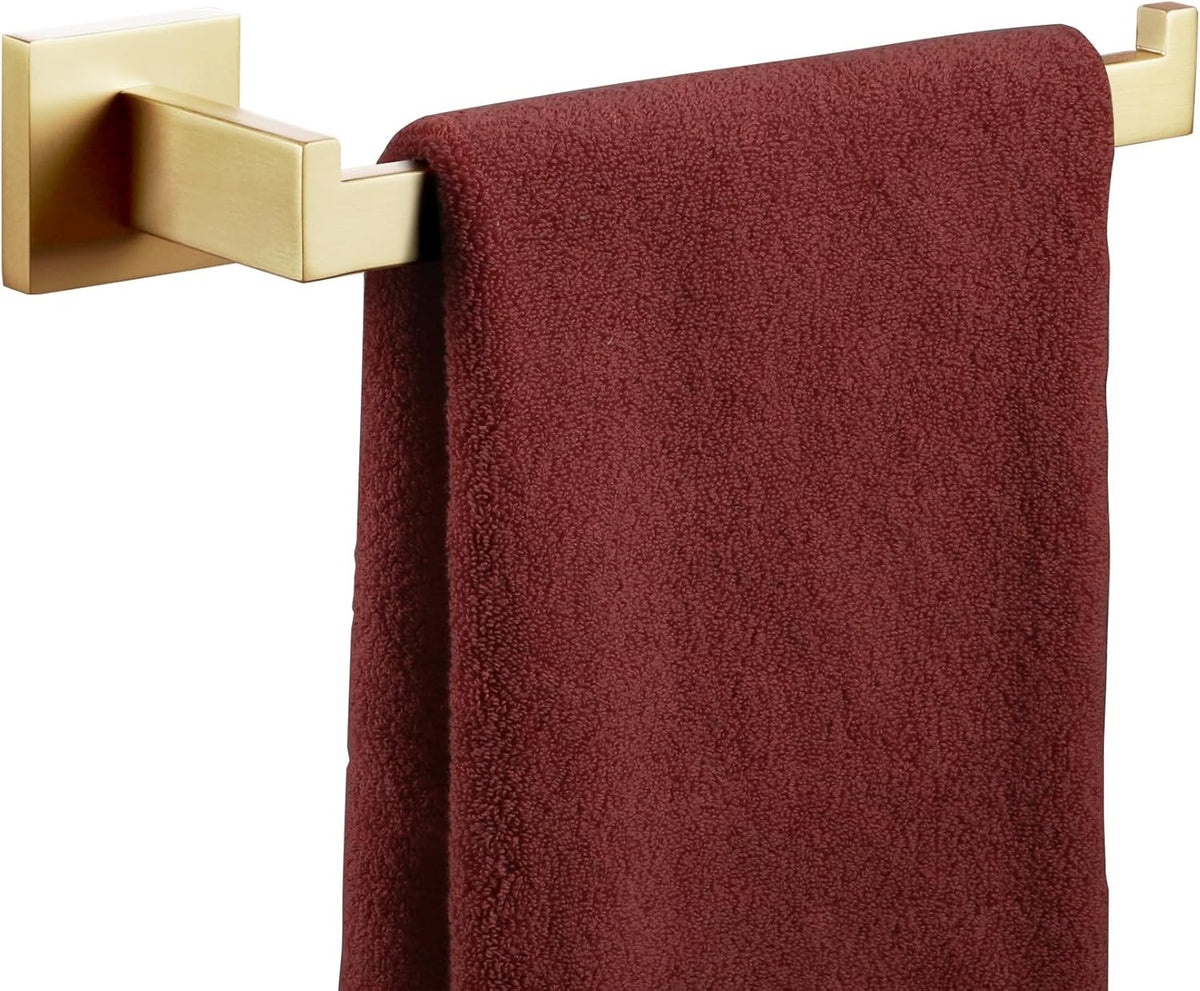 KOKOSIRI Towel Bar Gold Hand Towel Holder for Bathroom Kitchen Hardware Stainless Steel Wall Mounted, Brushed Gold, B3003BG