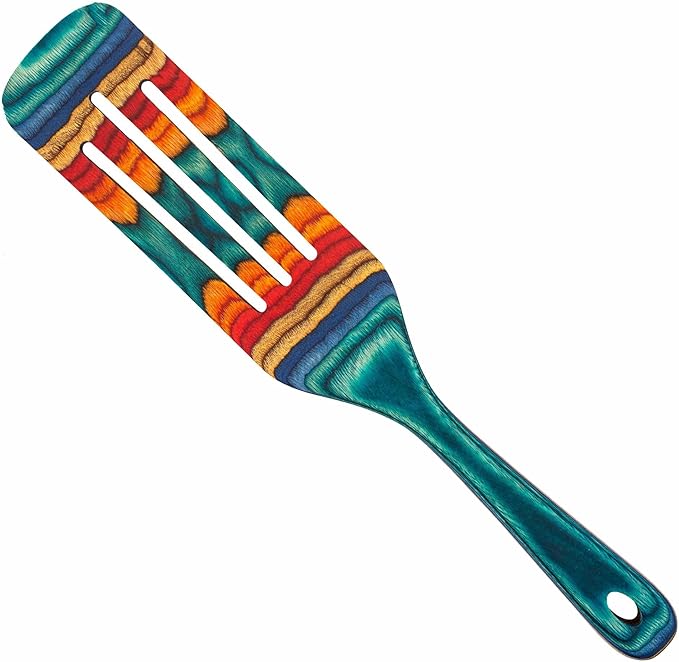 Baltique Montego Bay Collection 13" Wooden Spurtle Spatula – Colorful Birch Wood Cooking Utensil, Nonstick Safe, Versatile Stirring & Serving Tool