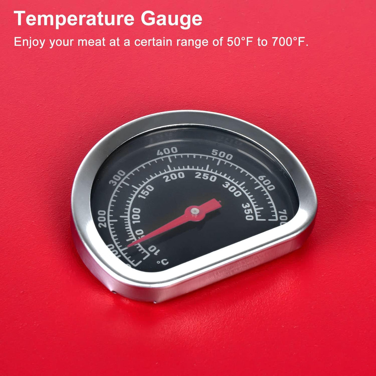 Hard Cover Hood with Temperature Gauge for Blackstone 22 inch Table Top Griddle, 5011 Griddle Hood for Blackstone 22" Grill, Red