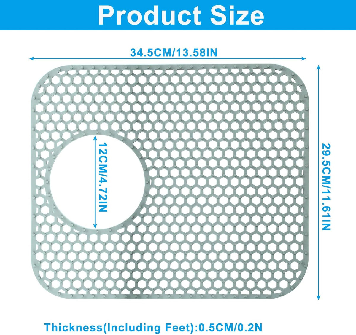 2 Pack Heat-Resistant Sink Mats, Rear Drain Non-Slip Kitchen Sink Protectors, Folding Farmhouse Mats, Large Silicone for Bottom of Kitchen Farmhouse