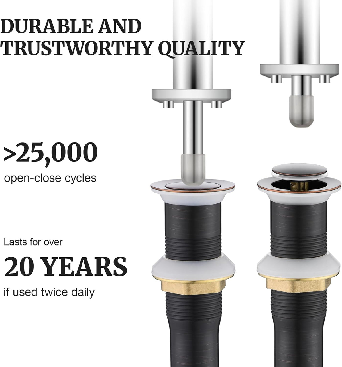 Pop up Sink Drain Stopper for Bathroom Vessel Vanity Sink Art Basin Oil Rubbed Bronze, Small Cap Without Overflow, Metal Pop-up Drain Strainer with Detachable Basket Stopper
