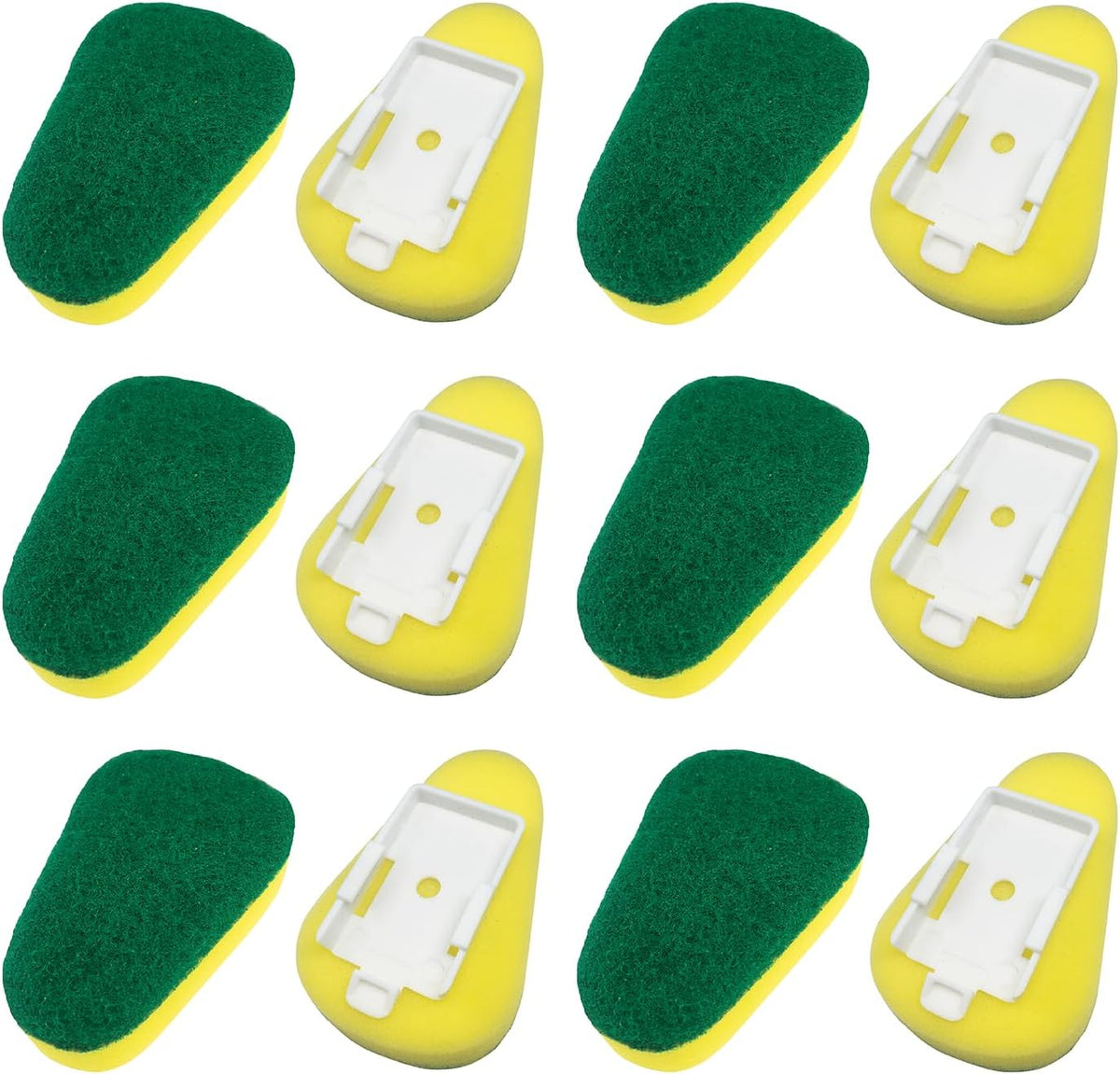 Lola Products Soap Dispenser Dish Wand Sponge Head Refills, Super Absorbent Scrubber, Non-Scratch, for Cleaning Dishes, Sinks and Cookware, 12 Pack