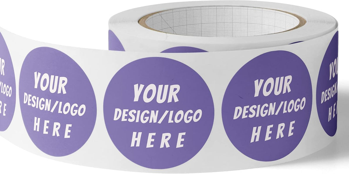 150 Custom Circle/Square BOPP Roll Labels- Personalized Stickers for Business Logo, Party, Wedding Favor, Baby Shower-Any Design Text + Image, Matte/Gloss Finish (1.5 Inch Square)