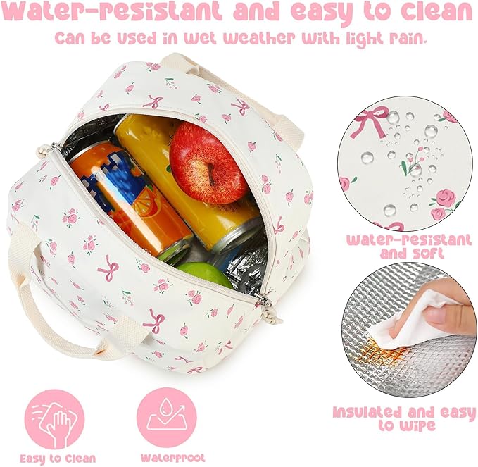 Bluboon Lunch Bag for Women Men Cute Lunch Tote Bags Reusable Insulated Lunch Box Large Capacity Reusable Insulated Cooler for Work Picnic or Travel