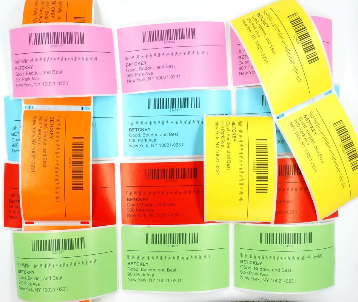 BETCKEY - 3" x 1.5" Barcode Shipping & Address Labels Compatible with Zebra & Rollo Label Printer,Premium Adhesive & Perforated[Yellow, 6 Rolls, 5700 Labels]