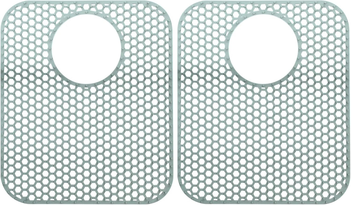 2 Pack Heat-Resistant Sink Mats, Rear Drain Non-Slip Kitchen Sink Protectors, Folding Farmhouse Mats, Large Silicone for Bottom of Kitchen Farmhouse