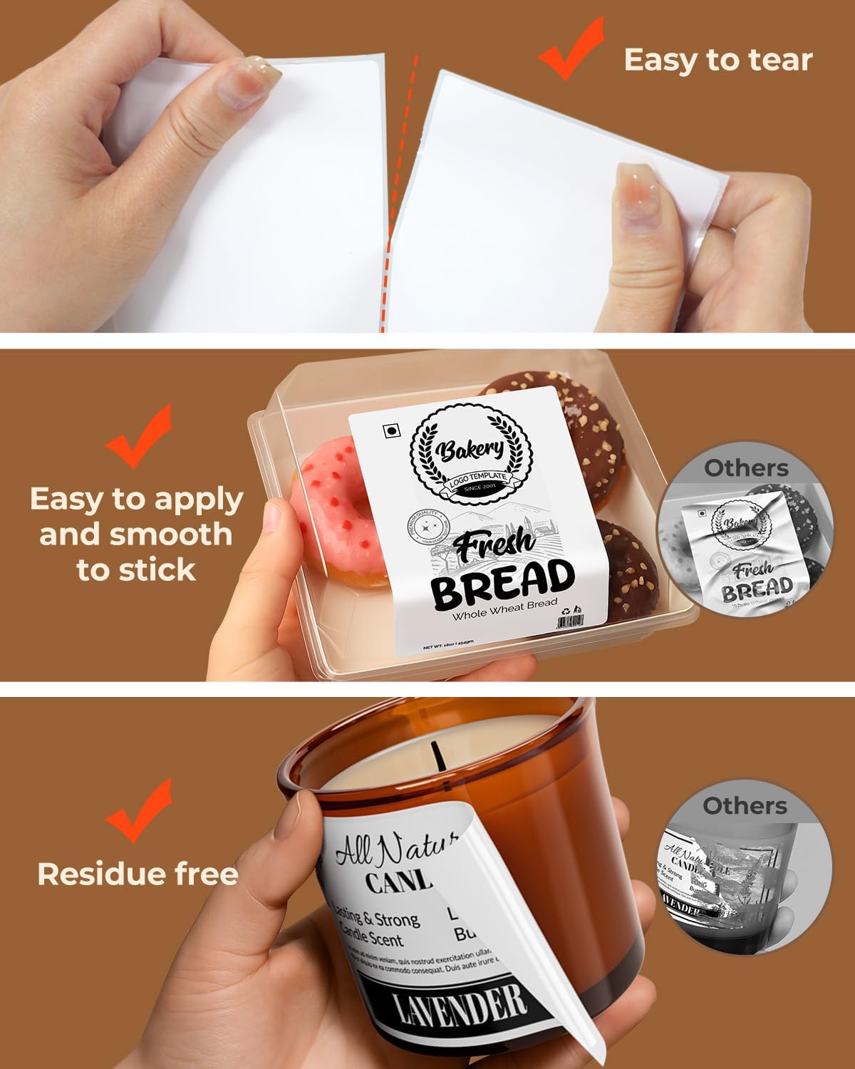 MUNBYN 4” X 3” Direct Thermal Labels, White Thermal Printer Stickers, Strong Adhesive, Labels Paper for Mailing, Barcode, 500 Sheets/1 Roll
