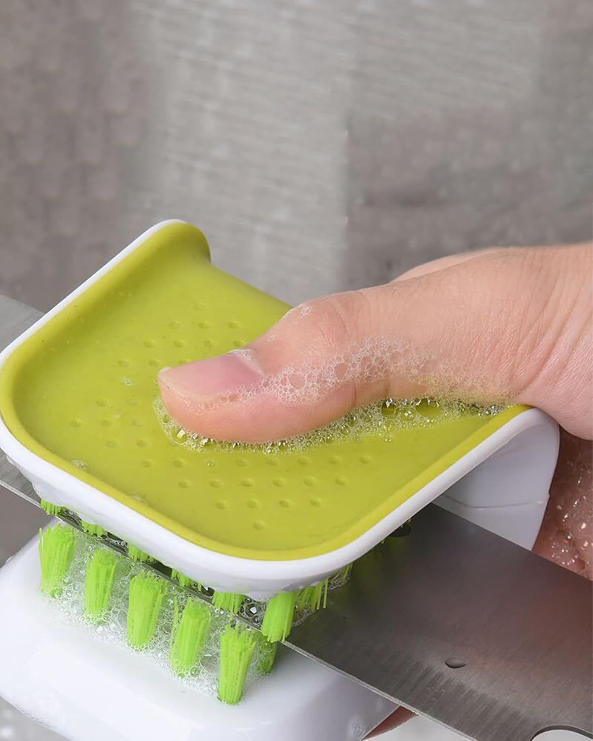 Blade Knife Cleaner 2PCS Kitchen Washing Brush Chopsticks Cutlery Cleaning Brush Double-Sided Knife Scrubber