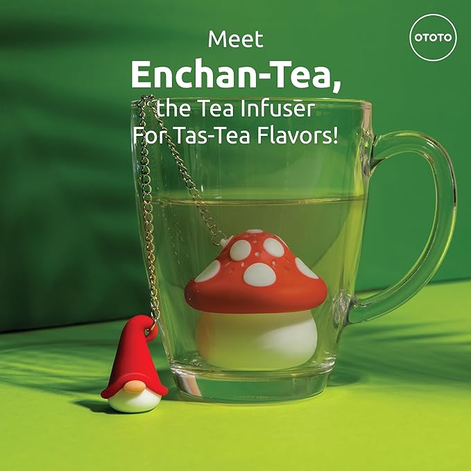 Cute Tea Strainers - Loose Leaf Tea Steeper, Tea Infuser for Loose Leaf Tea, Tea Diffusers, Tea Accessories, Mushroom Gifts, Cute Kitchen Accessories, White Elephant Gifts, (Gnomeo, Gnome)