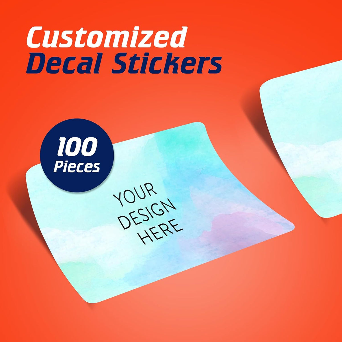 5-1000 Custom Vinyl Stickers - Upload Your own Image, Text, Design, Logo - Personalized Logo Labels for Handmade, Packaging, Bottle, Jars, Candle, Brand Stickers (Sky Blue, 3x2)