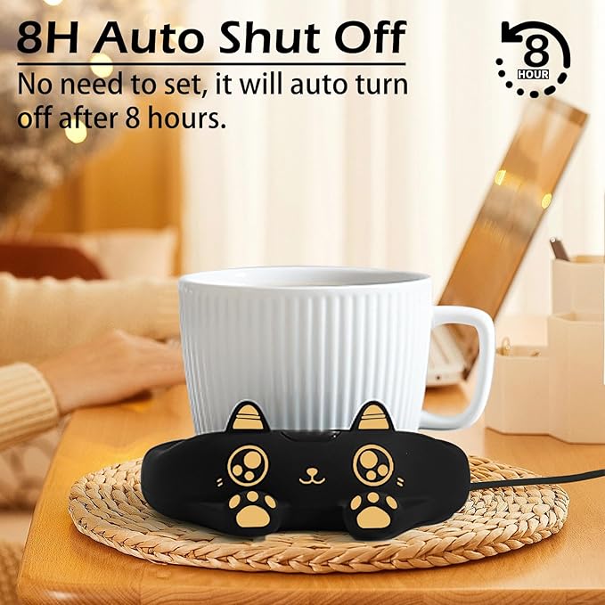 PUSEE Mug Warmer,Coffee Warmer for Desk Candle Warmer Auto Shut Off,Coffee Cup Warmer with 3 Temp Settings,Electric Beverage Warmer Plate for Coffee,Tea,Water Milk and Cocoa(Not Include Cup)