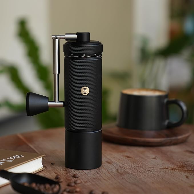 Manual Coffee Grinder S3 ESP TIMEMORE, External Adjustment, Designed for Espresso, Upgrade Integrated All-Metal Body, Folding Handle, Black