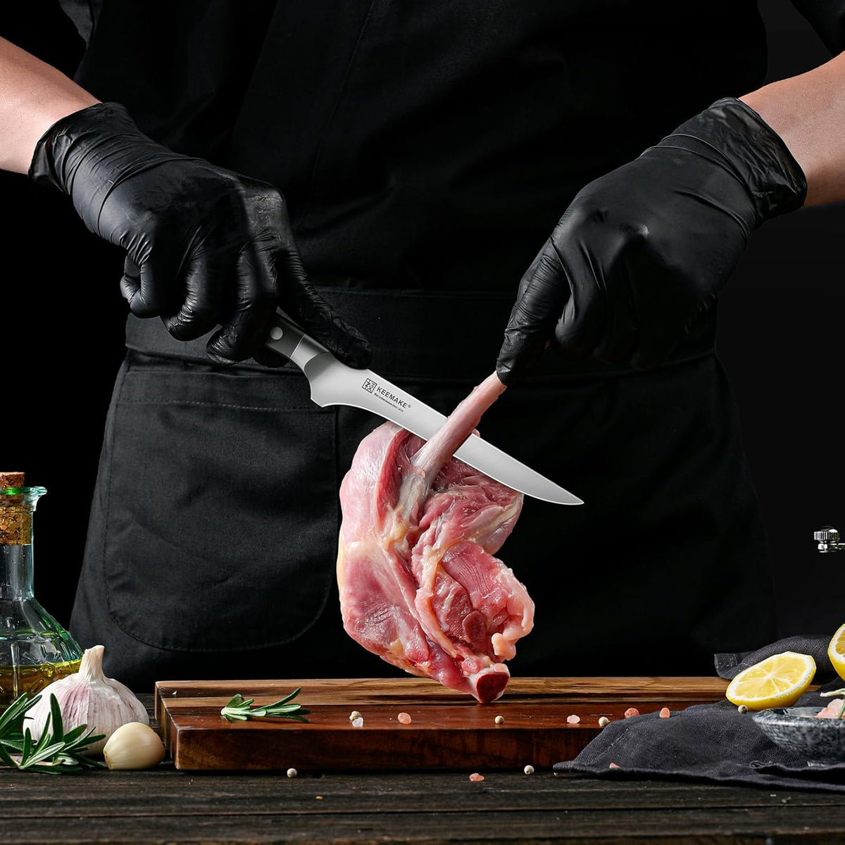 KEEMAKE Boning Knife for Meat Cutting, 5.5 Inch Fillet Knife for Fish, High Carbon Stainless Steel Ultra Sharp Japanese Kitchen Knives for Meat Poultry Cutting