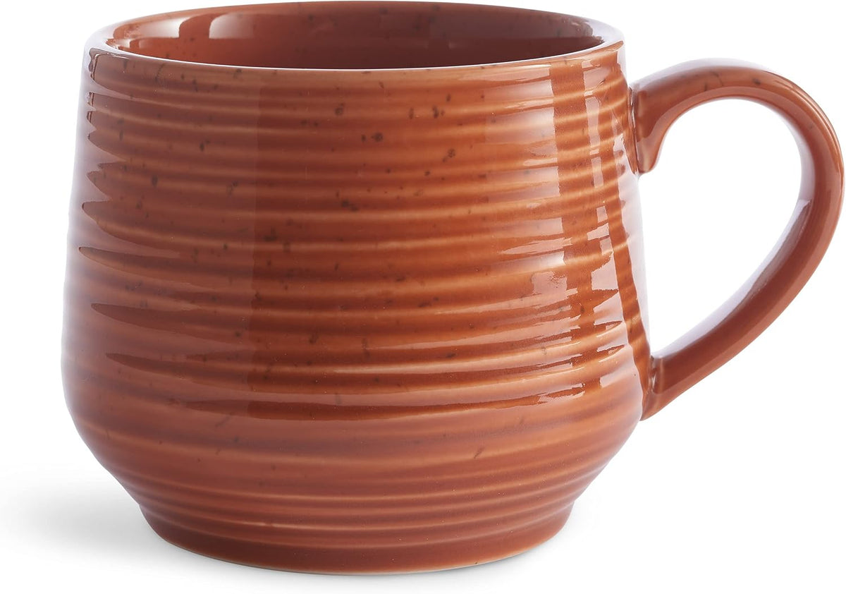 Sango Siterra Painter's Palette 17.5 oz. Assorted Color Stoneware Mug Set – Service for 4, Earthy Reactive Glaze, Microwave & Dishwasher Safe, for Everyday Dining & Entertainment