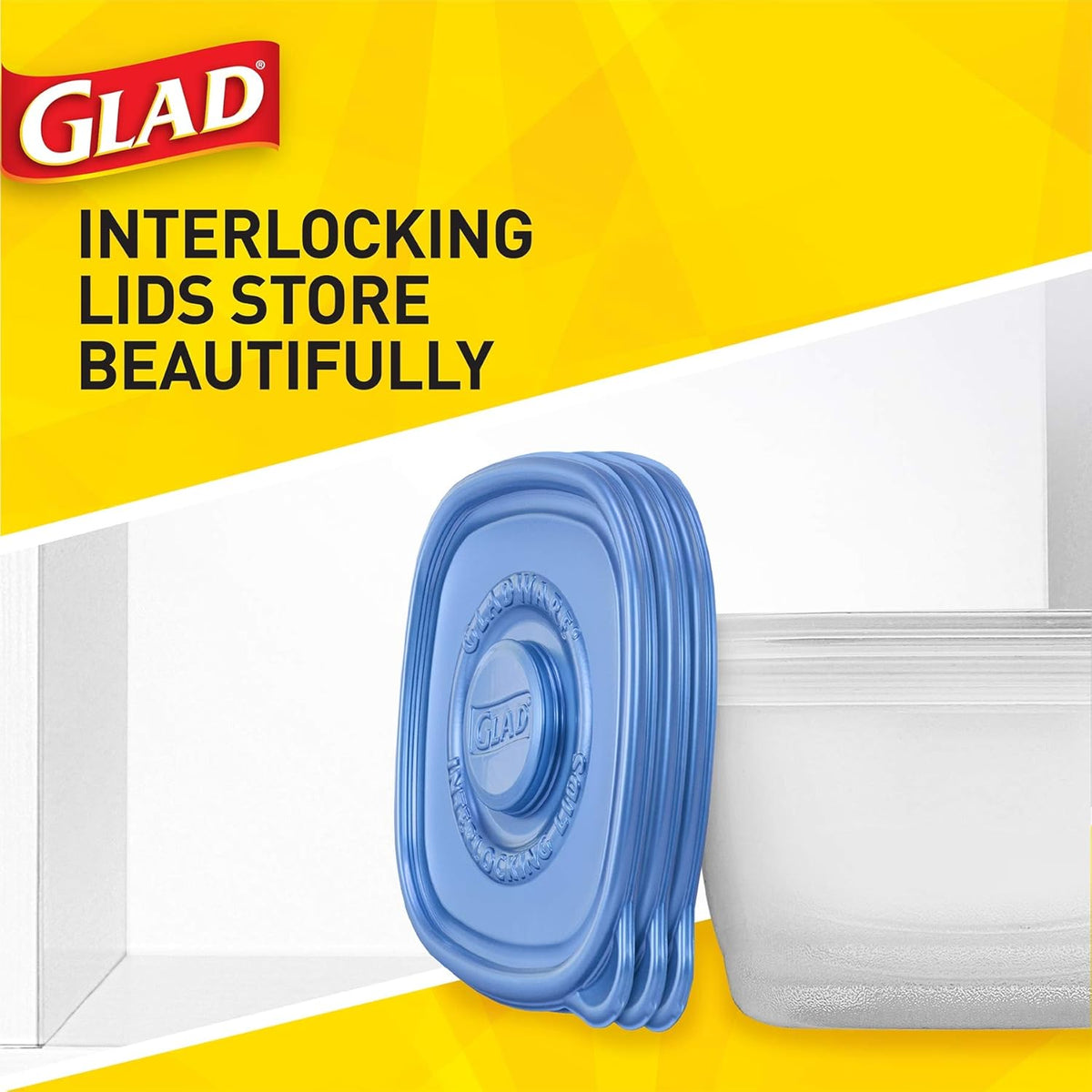Glad Food Storage Containers, Deep Dish, 64 Ounce, 3 Count