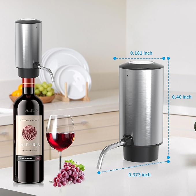 Wine Aerator Electric Wine Decanter Automatic Wine Aerator,Wine Dispenser Wine pourer with Rechargeable for Christmas, parties, weddings, dates (Black)