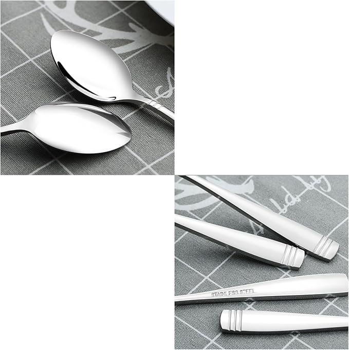 Obstnny 16-Piece Stainless Steel Teaspoons, Small Dessert Spoons Set