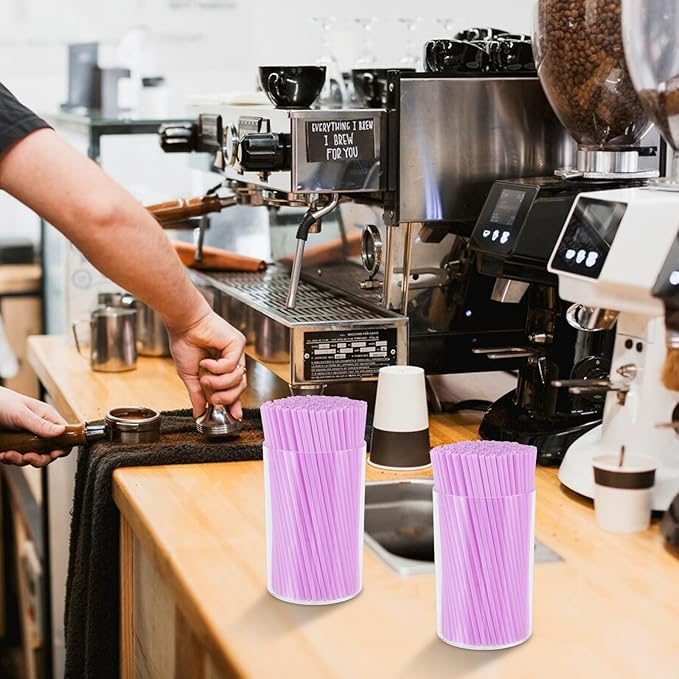 500 Pcs Lavender Purple Coffee Stir Sticks Set Lilac Purple Cocktail Straws Acrylic Stir Stick Holder Coffee Stirrers Holder Bar Straws Drink Stirrers for Coffee Bar Party Supplies Kitchen 2.7*4 Inch
