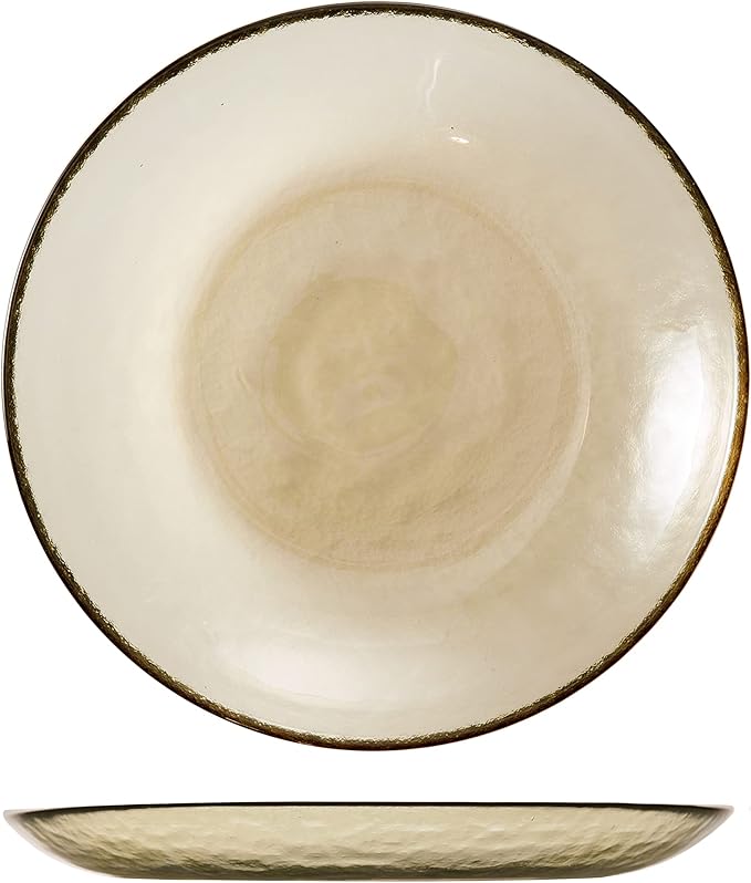 Fortessa Los Cabos Glass Dinnerware Collection, Salad Plate (Set of 4), 8 Inch, Ginger Root