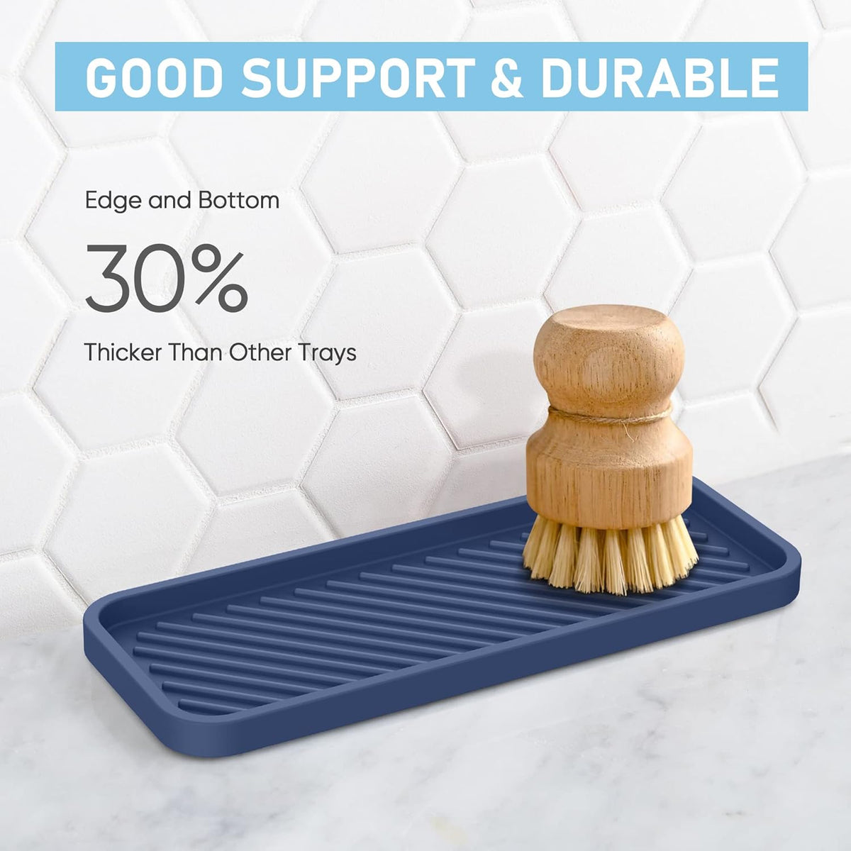 EG-SIPRO Silicone Sponge Holder, Kitchen Sink Organizer Tray, Sponge Caddy for Bathroom Counter, Dish Soap Holder, Scouring Pad Holder