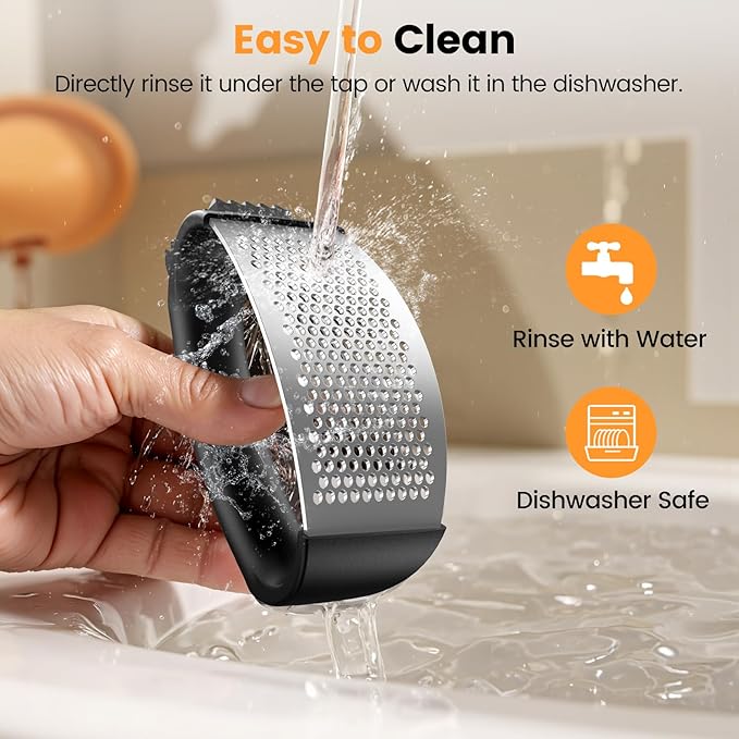 Garlic Press,Stainless Steel Garlic Mincer Crusher,Easy to Use and Clean,Ergonomic Handle,Easy Kitchen Gadget for Effortless Smashing,Kitchen Essentials,Home and Kitchen Utensils Accessories,Cooking