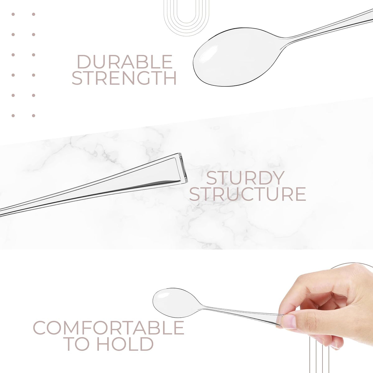 Exquisite 100CT Mini Clear Plastic Spoons for Tasting Spoons Disposable Mini Ice Cream Spoon I Tiny Utensils I Cake Spoon I Mini Serving Spoons