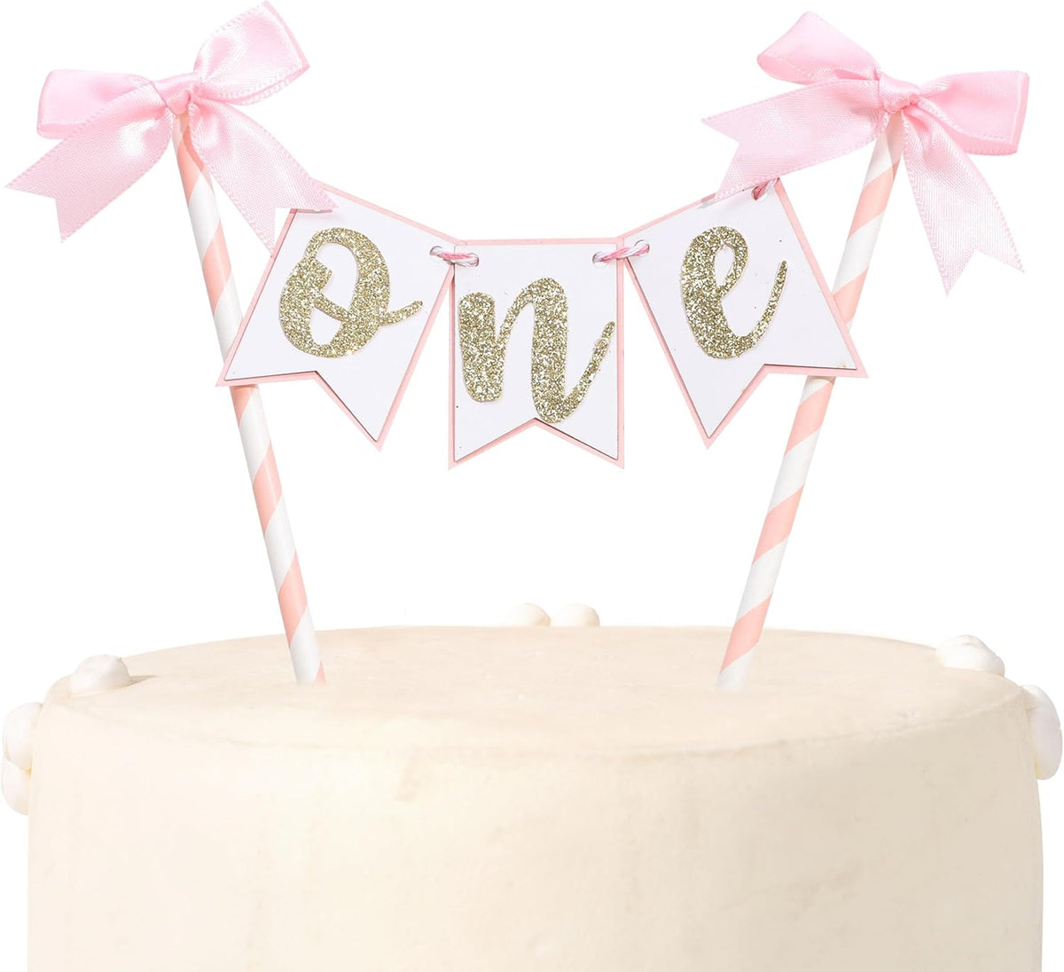 Pink Bow Ribbon Cake Topper - Bow Birthday Cake Topper,Coquette Themed Party Supplies,She's Tying The Knot,Bow 1st Birthday Cake Smash