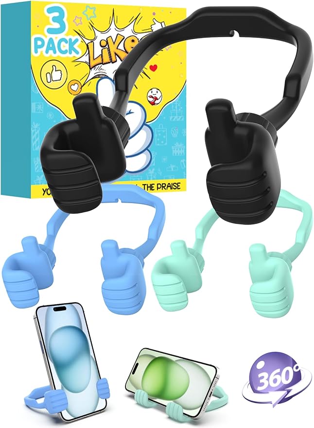 Stocking Stuffers for Teens Boys Mens Adults Gifts for Christmas: Thumbs Up Lazy Phone Stand Cell Phone Holder Funny Gifts for Kids Girls Teenage Women Wife Cool Gadgets White Elephant Stuff Ideas