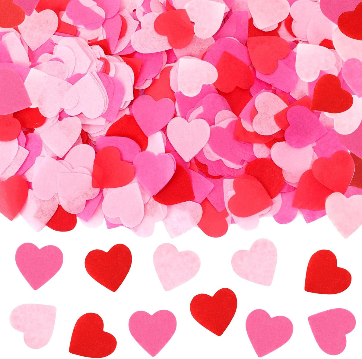 MARFOREVER Valentine's Day Heart Paper Confetti, Red Heart Tissue Decorations Valentine Party Scatter Table Confetti Sprinkles Hearts for Balloons Wedding Birthday Festival Supplies