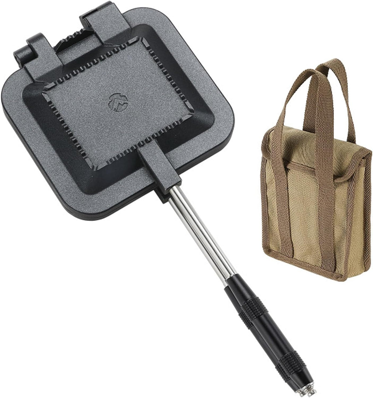 camping moon Sandwich Maker Hot Sand Single Burner Gas Fire Open Fire Compact Aluminum TT-1315 (Black w/bag)