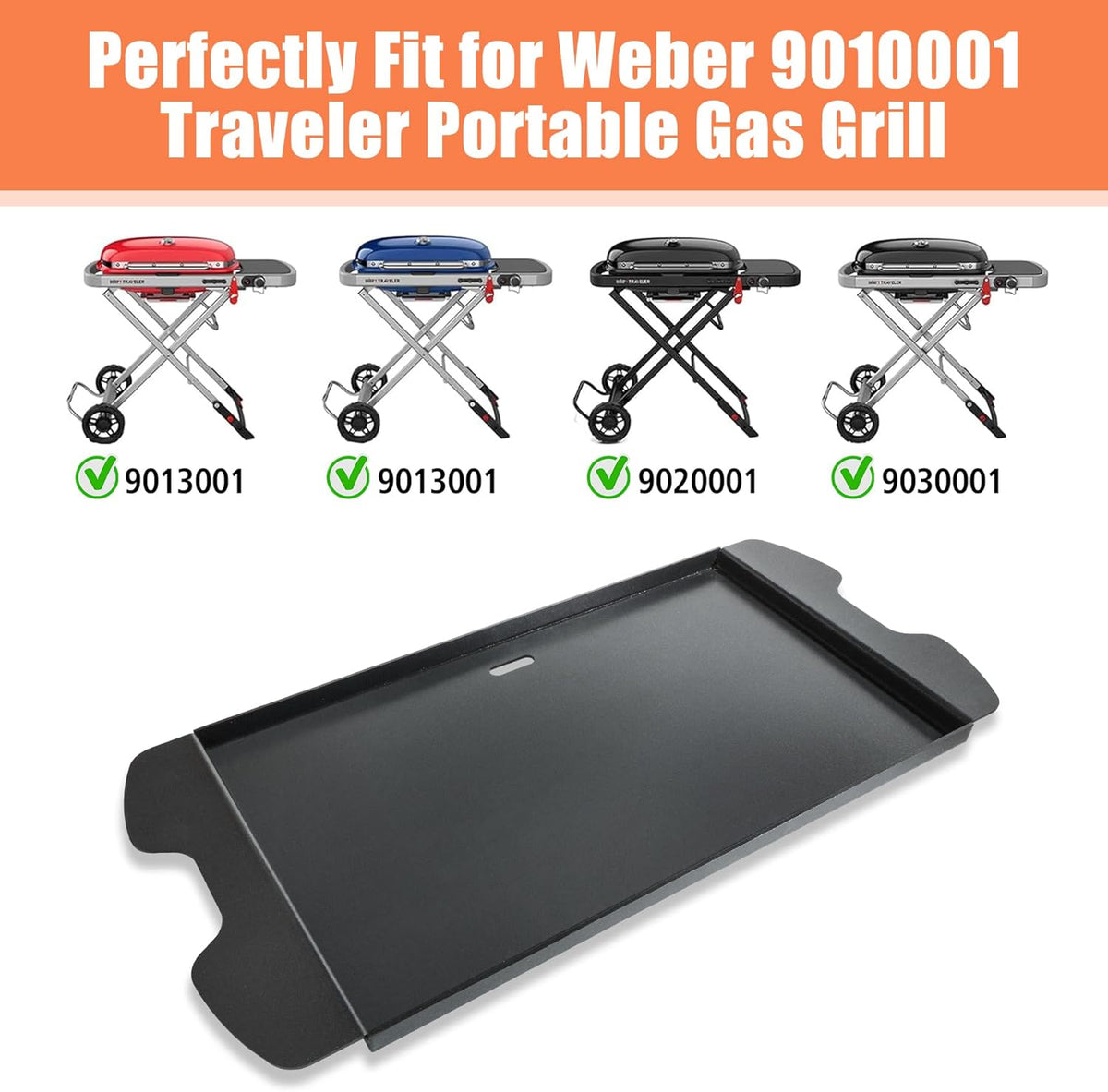 9010001 Griddle KEESHA Upgrade Nonstick Griddle for Weber 9010001 9013001 Traveler Portable Gas Grill