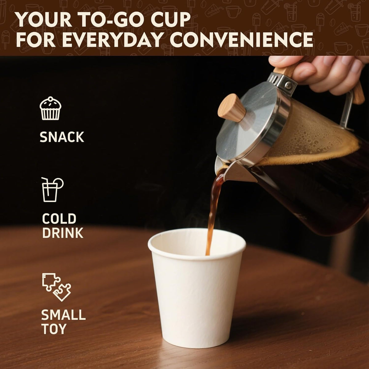 YEEHAW 12 oz 1000 Pack Disposable Paper Coffee Cups, Bulk White Hot to Go Cups for Hot Coffee, Hot Liquid, Chocolate, Juice, Hot Beverage Drinkings, Ideal for Cafes, Bistros, Office and Family