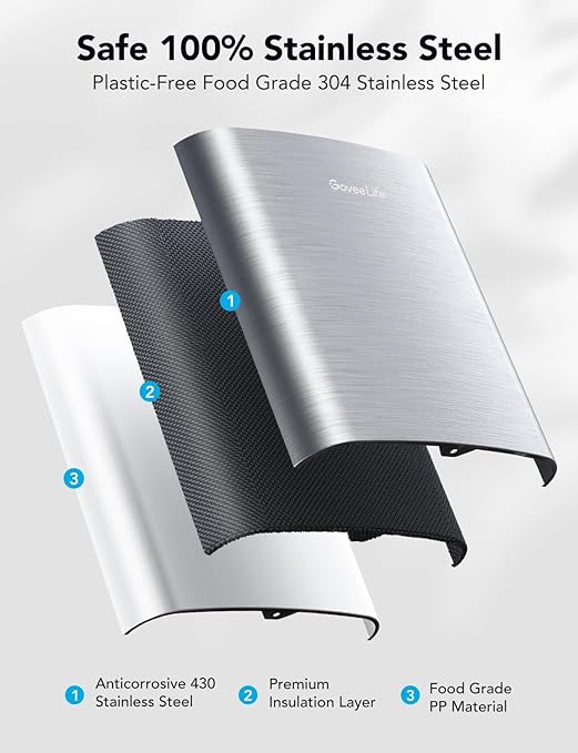 GoveeLife Smart Countertop Ice Makers, Portable Ice Maker Machine with Self-Cleaning, 6 Mins 9 Bullet Ice, 26lbs/24Hrs, Voice Remote for Home Kitchen Party Camping, with Ice Scoop Stainless Silver
