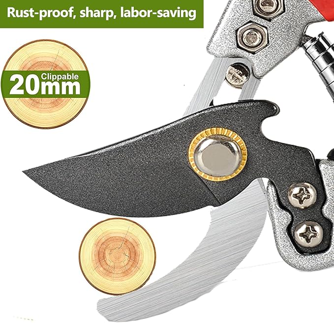 Ultra Sharp Germany Steel Pruning Shears - Cuts 3X Easier, Weak Hand Arthritis Snips, Rust-Resistant, Effortlessly 1-Inch Cut Capacity Garden Scissors, Ergonomic Handle (gt-05, 1)