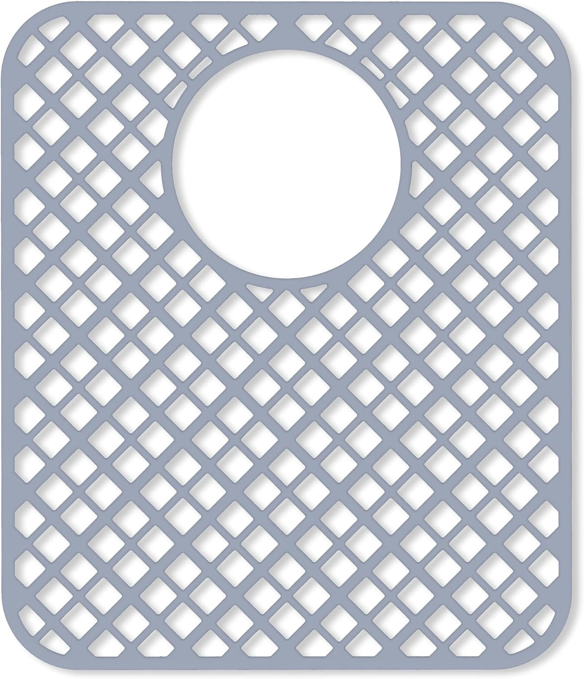 2 Pack Silicone Sink Protectors for Kitchen Sink, Lozenge Pattern 13 x 11 Inches Sink Mat, Non-Slip and Durable Sink Protector Silicone, Rear Drain, Gray