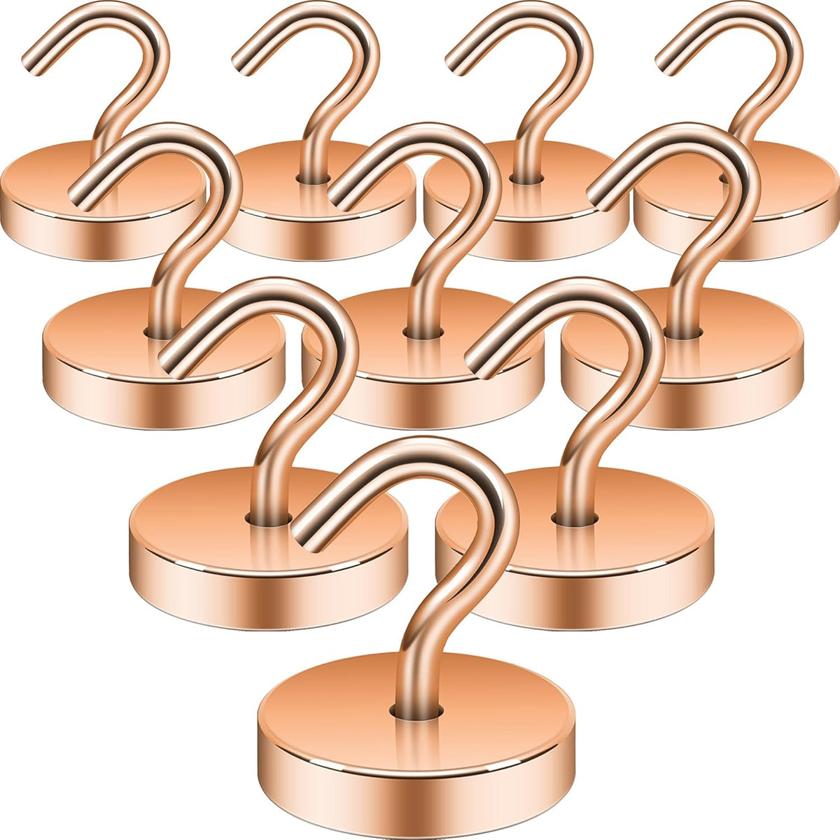 Neosmuk Magnetic Hooks, Cruise Ship Essentials, 120lb+ Heavy Duty Magnetic Hooks for Cruise Cabins, Refrigerator, Grill, Hanging, and Travel | Extra Strong Must-Haves Magnet Hook,Bronze, Pack of 10