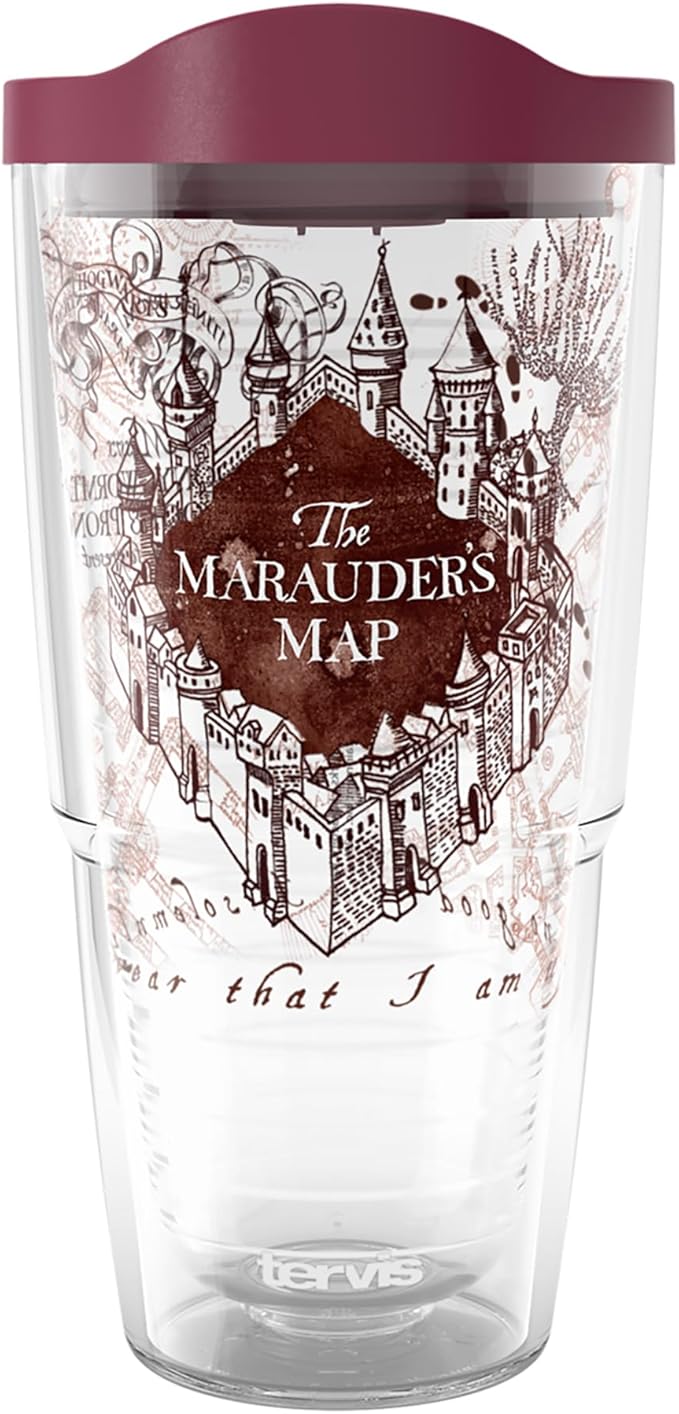 Tervis Harry Potter The Marauder's Map Made in USA Double Walled Insulated Tumbler Travel Cup Keeps Drinks Cold & Hot, 24oz, Classic