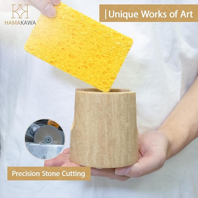 Natural Marble Travertine Sponge Rack, Beige Sink Storage Rack Suitable for Kitchen Countertops, Drying Rack, Sink Organizer
