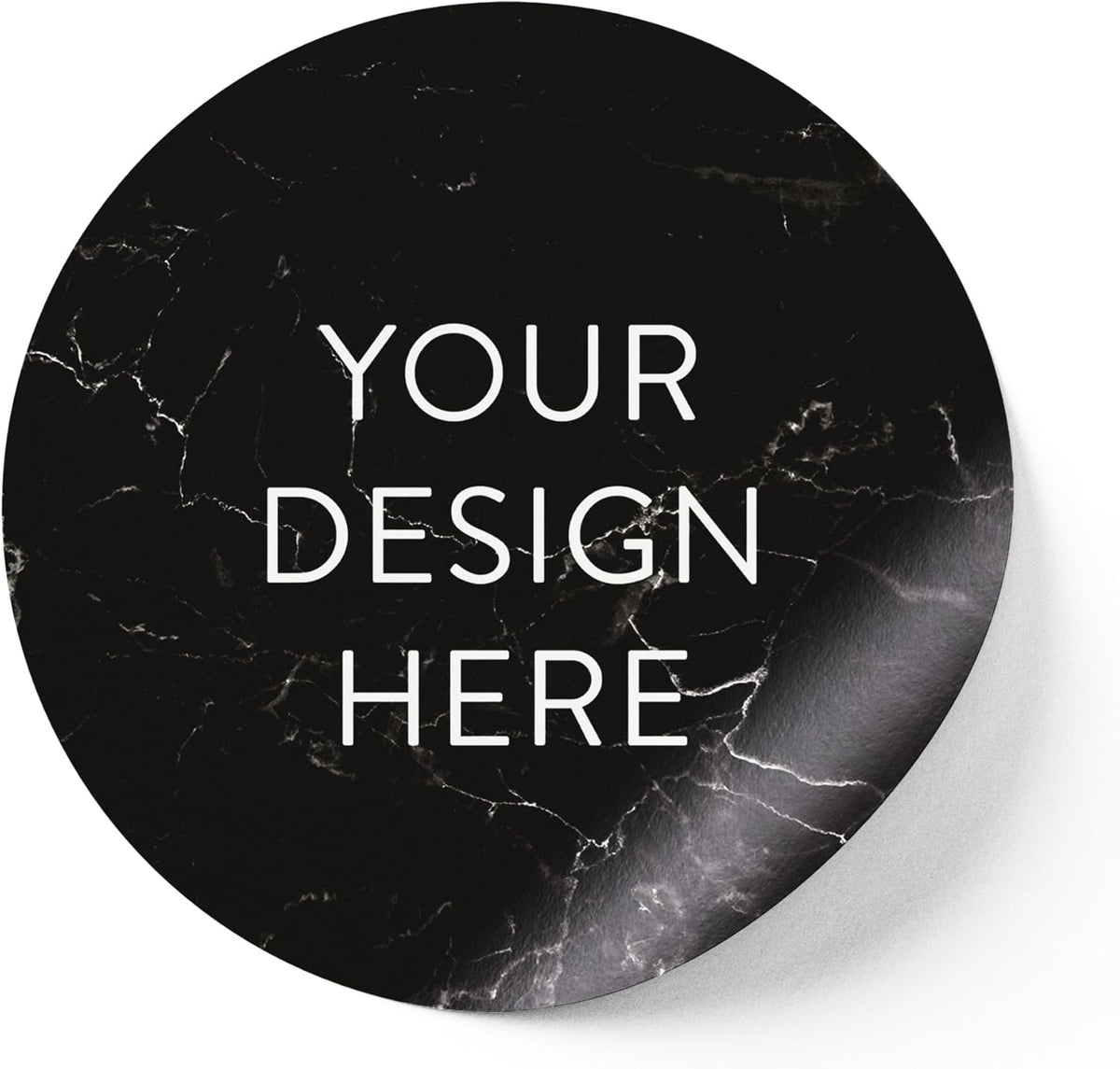 100 Custom Vinyl Stickers - Upload Your own Image, Text, Design, Logo - Personalized Logo Labels for Handmade, Packaging, Bottle, Jars, Candle, Brand Stickers (Black Marble, 3x3)