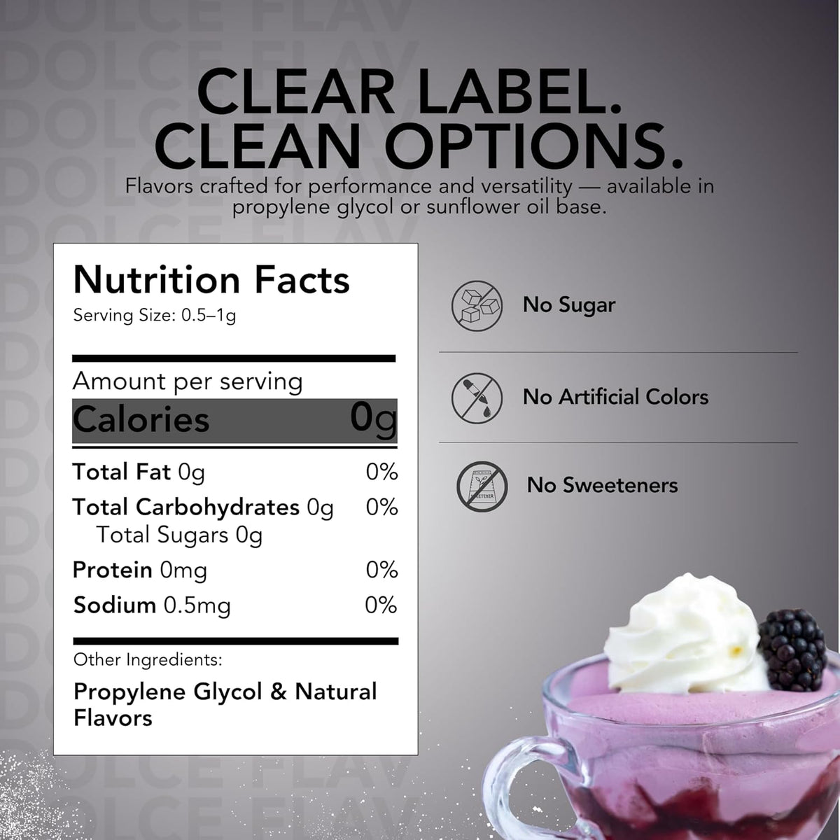 Dolce Flav Blackberry Extract - 2 Ounce Water-Soluble Multipurpose Flavoring Ideal for Baked Goods, Beverages, Coffee, Desserts & Ice Cream - Perfect Kitchen Gift for Holidays
