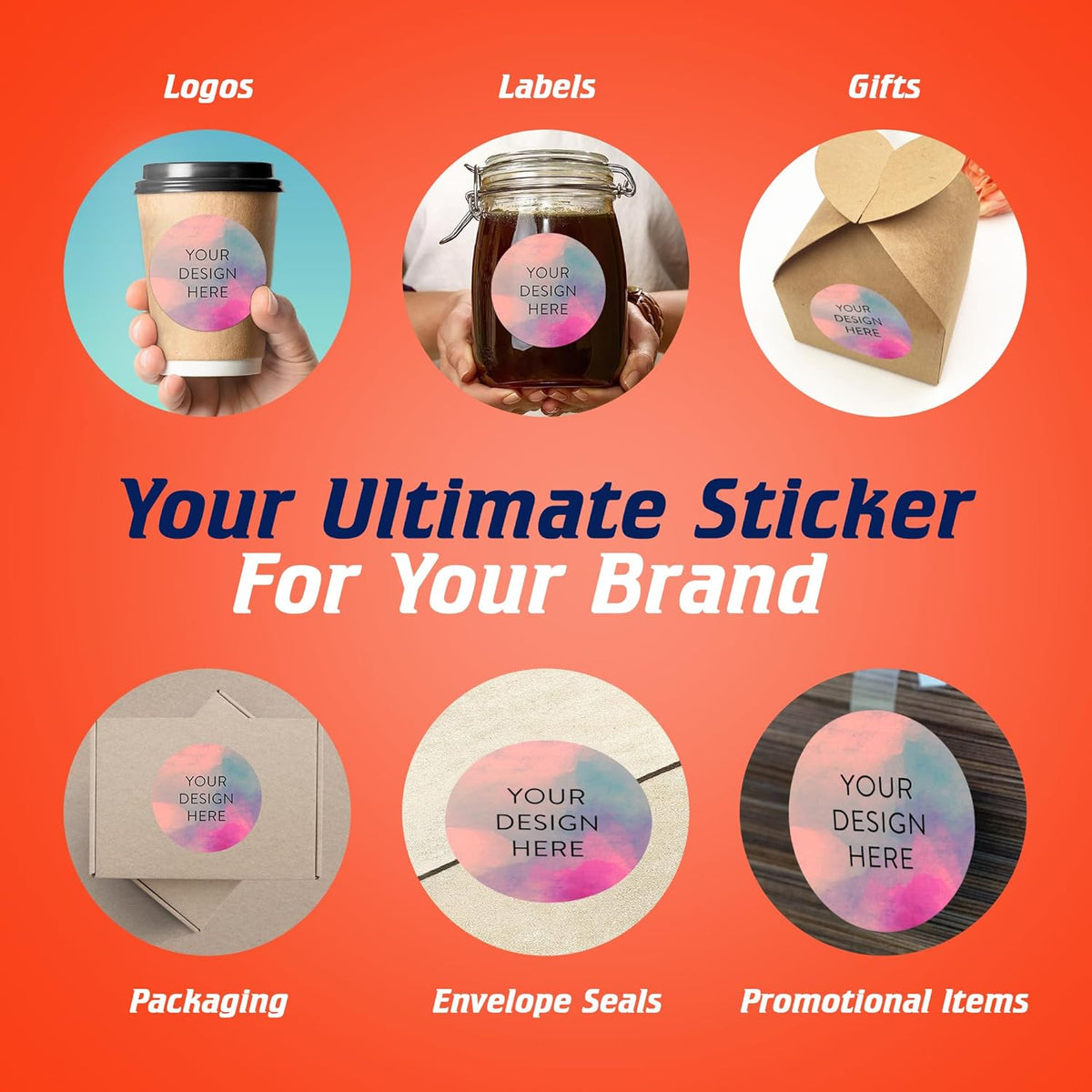 100 Custom Vinyl Stickers - Upload Your own Image, Text, Design, Logo - Personalized Logo Labels for Handmade, Packaging, Bottle, Jars, Candle, Brand Stickers (Rose, 4x4)