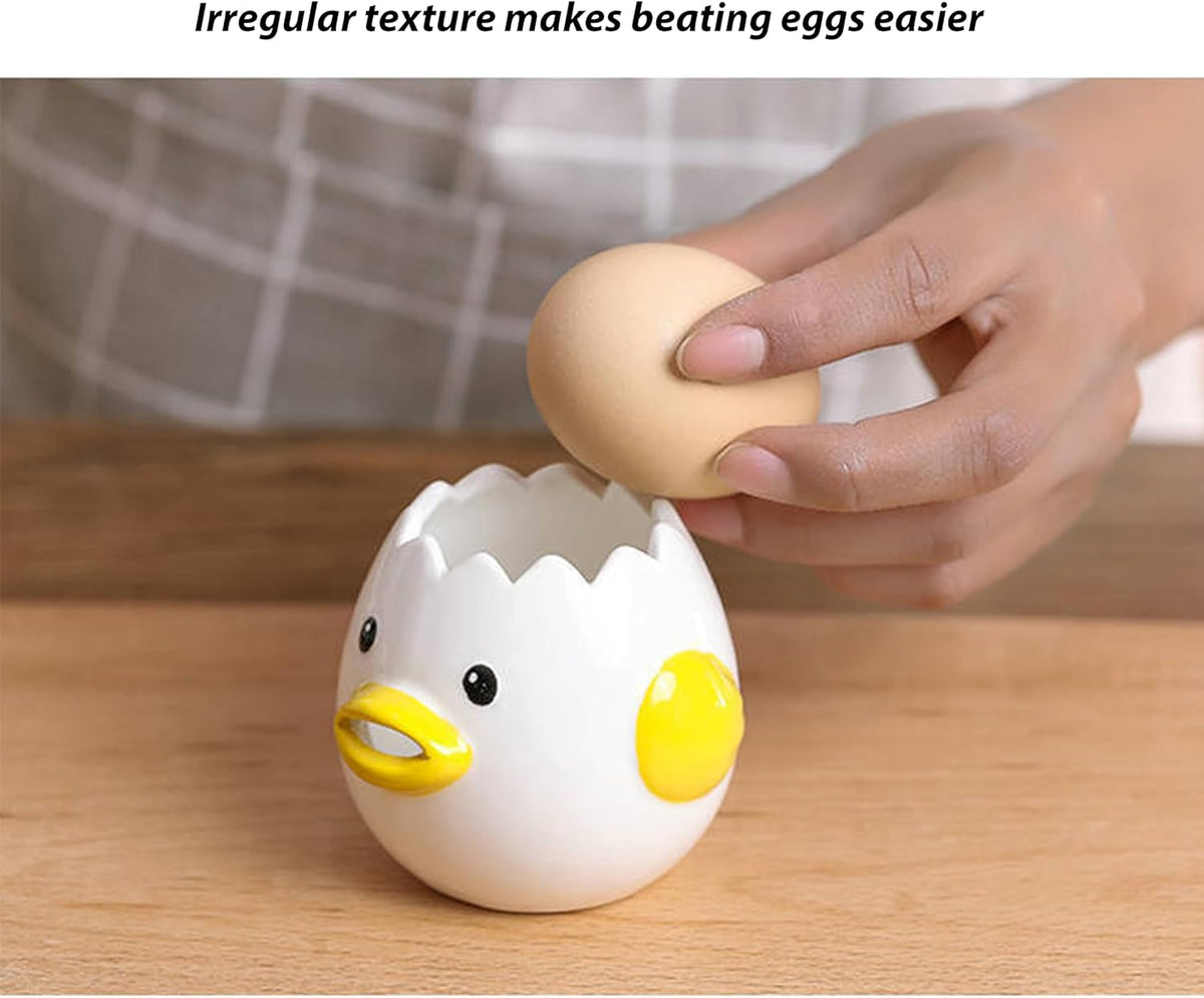 Cartoon egg separator, ceramic cute egg yolk separator, mini egg white and yolk filter, kitchen gadget baking aid